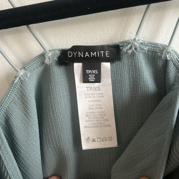 Dynamite 2 piece bundle ribbed bungee strap tank tops blue and sage - Picture 6 of 7